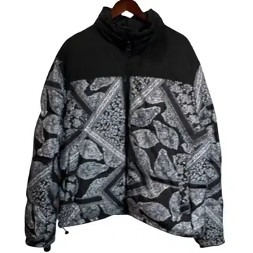 ZARA 페이즐리 올 패턴 충전솜 다운 자켓 반다나 패턴 XL