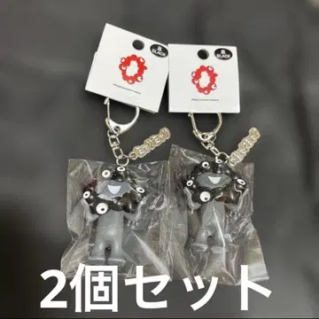 블랙 미야쿠미야쿠 명찰 부착 입체 PVC 키링 2개 세트