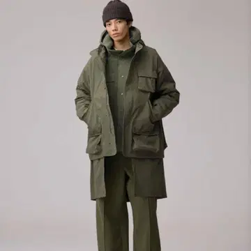 gu engineered garments 패디드 쉘 후드티 올리브 XL