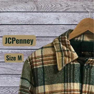 JCPenney 70s 보아 안감 체크 무늬 CPO 자켓