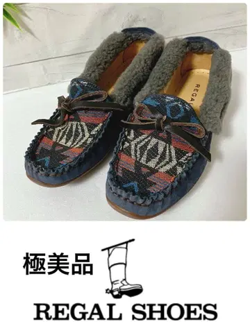 [ 컨디션 최상 ] REGAL F15C 무스탕 네이티브 무늬 모카신 신발