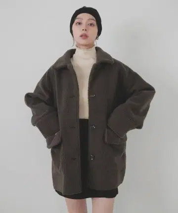 보아 무스탕 스텐카라 코트 보아 무스탕 자켓 미들 코트 LIAN