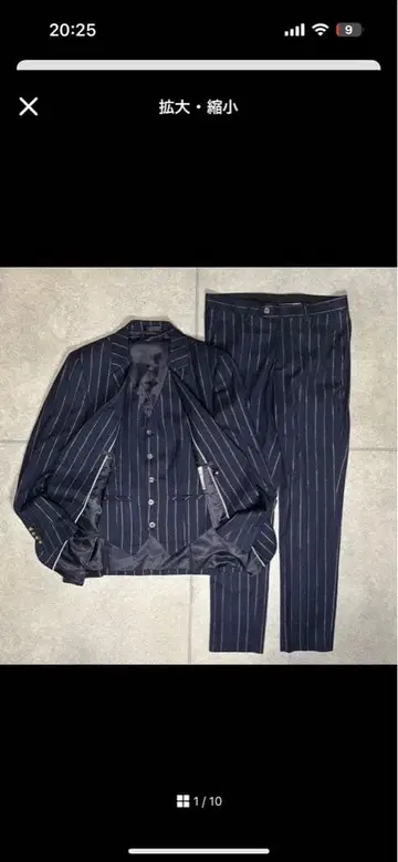 새상품급 셋업 3피스 더블 수트 스트라이프 금 라인 캐주얼