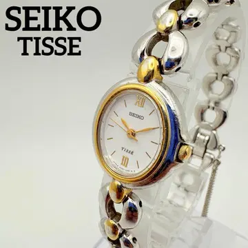 새상품 배터리 작동 SEIKO 손목시계 TISSE 여성용 콤비 컬러 티세