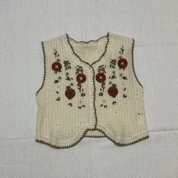 니트 베스트 꽃 자수 아카이브 그런지 y2k 펑크