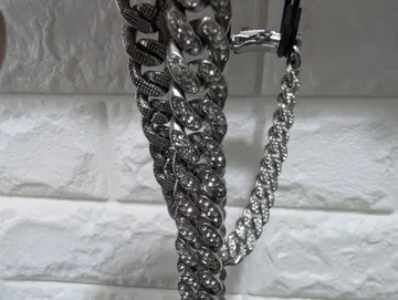 스톤 장식 실버풍 체인 팔찌