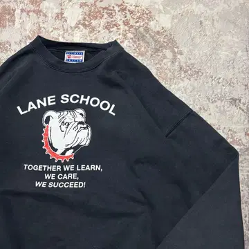 90s HANES 칼리지 프린트 맨투맨 불독 블랙 L