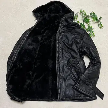 레어 윌슨즈 가죽 후드티 빈티지 블랙 천연 가죽 XXL