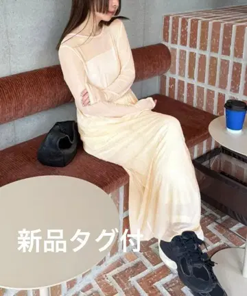 selectmoca 셀렉트모카 시어 스트레치 롱 원피스 아이보리