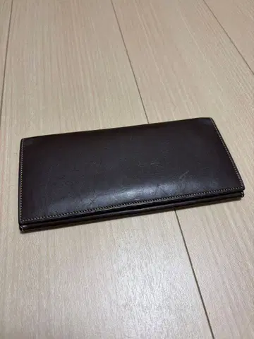 만소 장지갑 동전 지갑 없음 다크 브라운