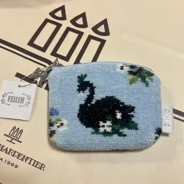 FEILER 스완 패턴 파우치 스카이블루