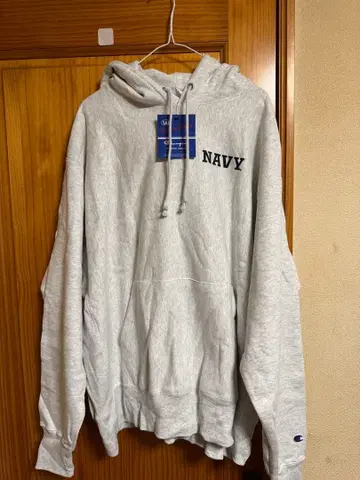 Champion 리버스 위브 NAVY 로고 후드티 XL
