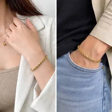 골드 트위스트 로프 팔찌 | 고급 디자인 남녀 공용 심플