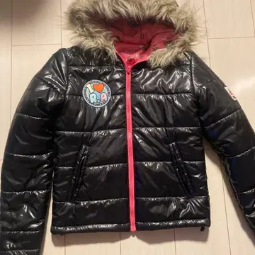 레피피알마리오 퍼 후드 블랙 다운 자켓