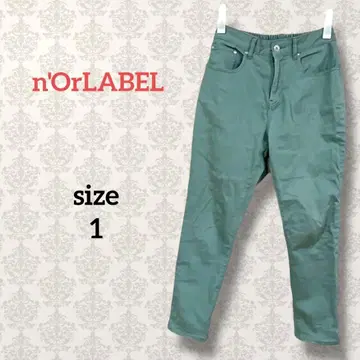 누아르 라벨 [1] 테이퍼드 팬츠 그린 뒷 허리밴딩 성숙 캐주얼