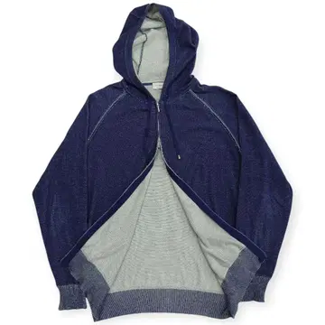 [새상품급] MORGANO 모건노 인디고 코튼 니트 후드티 XL