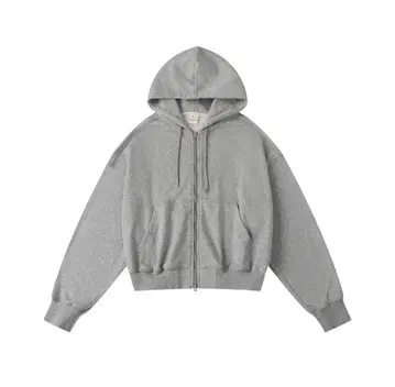 NNINE 짧은 기장 집업 후디 헤비 웨이트 후드티 L 사이즈