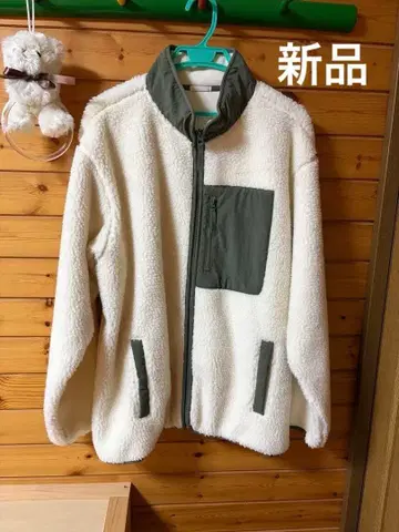 [새상품] GU 플리스 자켓 XL 화이트