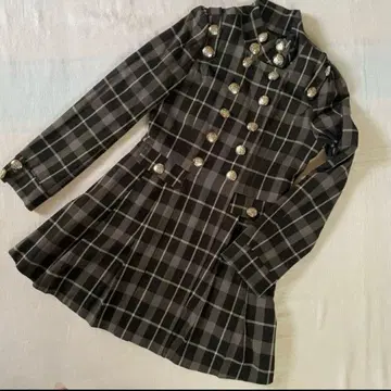 Honey Bunch 허니 번치 나폴레옹 코트 블랙 체크 L