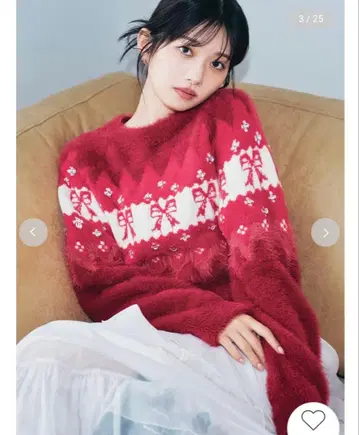 니트 스웨터 [ L.B CANDY STOCK ] 리본 비쥬 니트