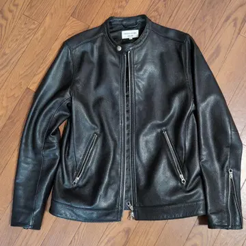 FREAK'S STORE 블랙 가죽 라이더 자켓 S