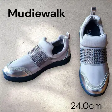 새상품 미우디 워크 큐빅 스니커즈 24 골드 반짝반짝