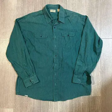 L.L.Bean 다크 그린 스트라이프 긴팔 셔츠