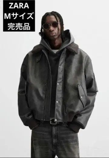 ZARA 인조 가죽 탈부착 가능한 카라 부착 자켓 M 사이즈 완판템