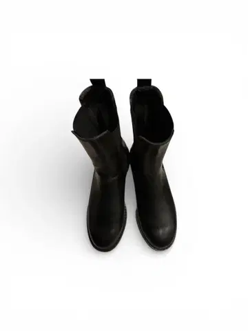 블랙 사이드 고어 부츠 통굽