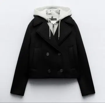 ZARA 후드 레이어 크롭 자켓