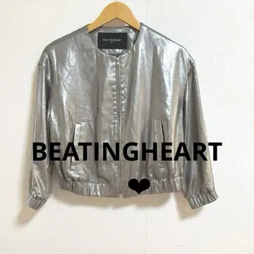 비팅 하트 블루종 실버 얇은 소재 숏 기장