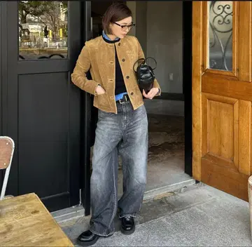 ok.soon 옥순 오리지널 와이드 데님 블랙 데님 인기 새상품급