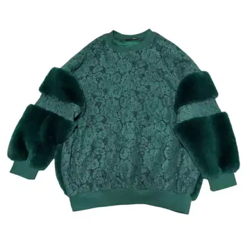 onespo 원스포 그린 레이스 퍼 긴팔 상의 루즈핏 M