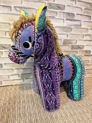 카라카라 당나귀 컬러풀한 꽃무늬 봉제 인형 말