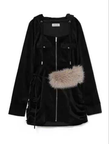 bubbles 퍼 벨벳 원피스