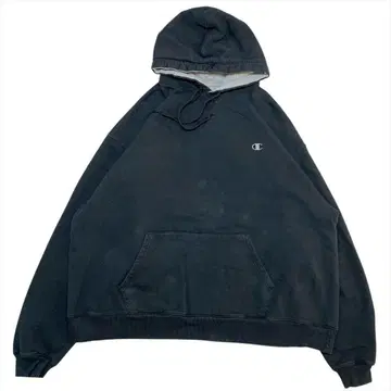 빈티지 챔피온 맨투맨 후드티 구제 의류 남성용 XXL 블랙