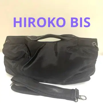 HIROKO BIS 블랙 핸드백 나일론