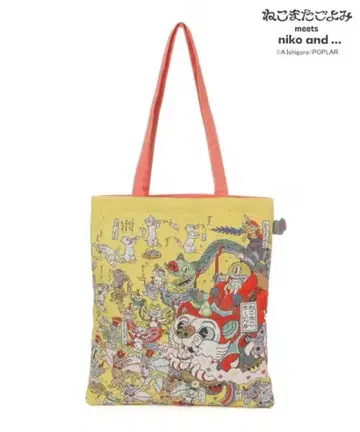 niko and - [ 고양이 달력 ] 콜라보 자카드 토트백