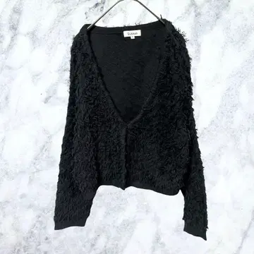 12584 Dukkah 듀카 샤기 니트 가디건 프린지 블랙