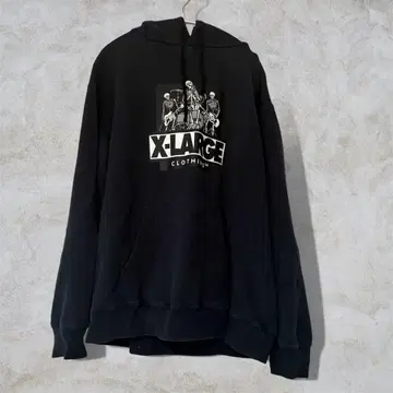 X-LARGE 후디 블랙 L 해골 구제 의류