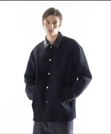 시착만 한 SKOOKUM x monkey time 가죽 칼라 자켓 L