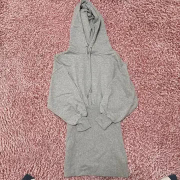 Chico 후드 부착 그레이 미니 원피스