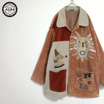 [새상품급] 자켓 코트 자수 코듀로이 에스닉 브라운 브라운 개성파