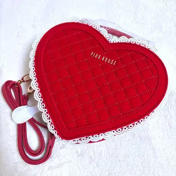 PINK HOUSE 하트형 벨로아 백 아카