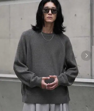 WYM 리브 그레이 스웨터