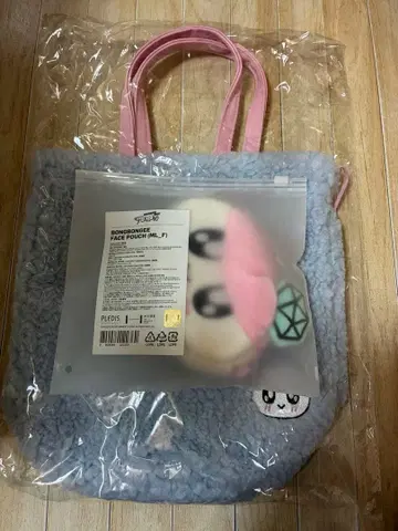 K-POP 봉봉이 캐릭터 플리스 백 M과 파우치