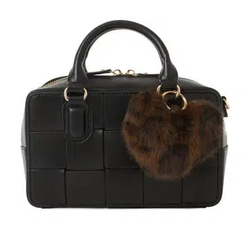 diana 하트 모양 참이 귀여운 와이드 메쉬 미니 보스턴 블랙