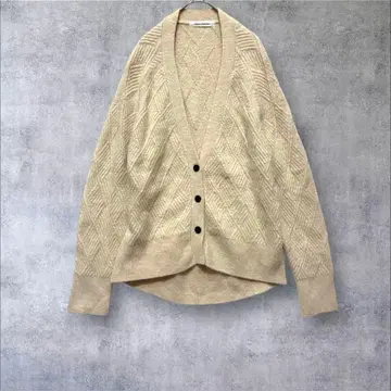 a2521 [ 오디너리 페더레이션 ] 긴팔 가디건 마름모꼴 무늬