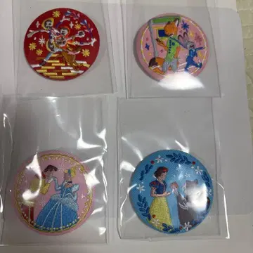 디즈니 자수 캔뱃지 4개 세트