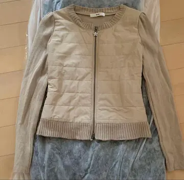 르네 블루종 가디건 노카라 자켓 퀼팅